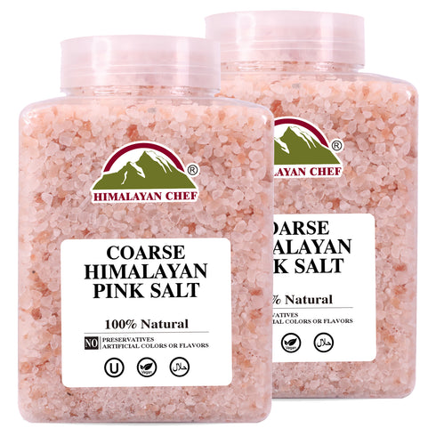 Himalayan Chef Pink Himalayan Salt Coarse Grain, Plastic Jar - 5 lbs | 2 Pack
